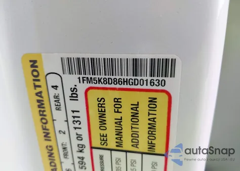 2017 Ford Explorer Xlt из США, поврежденный, VIN 1FM5K8D86HGD01630